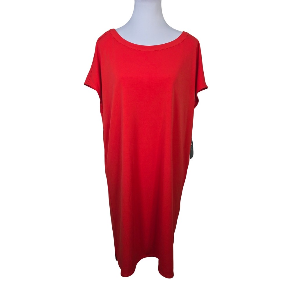 Lauren Ralph Lauren True Orange Boat Neck T-Shirt Dress Large NWT